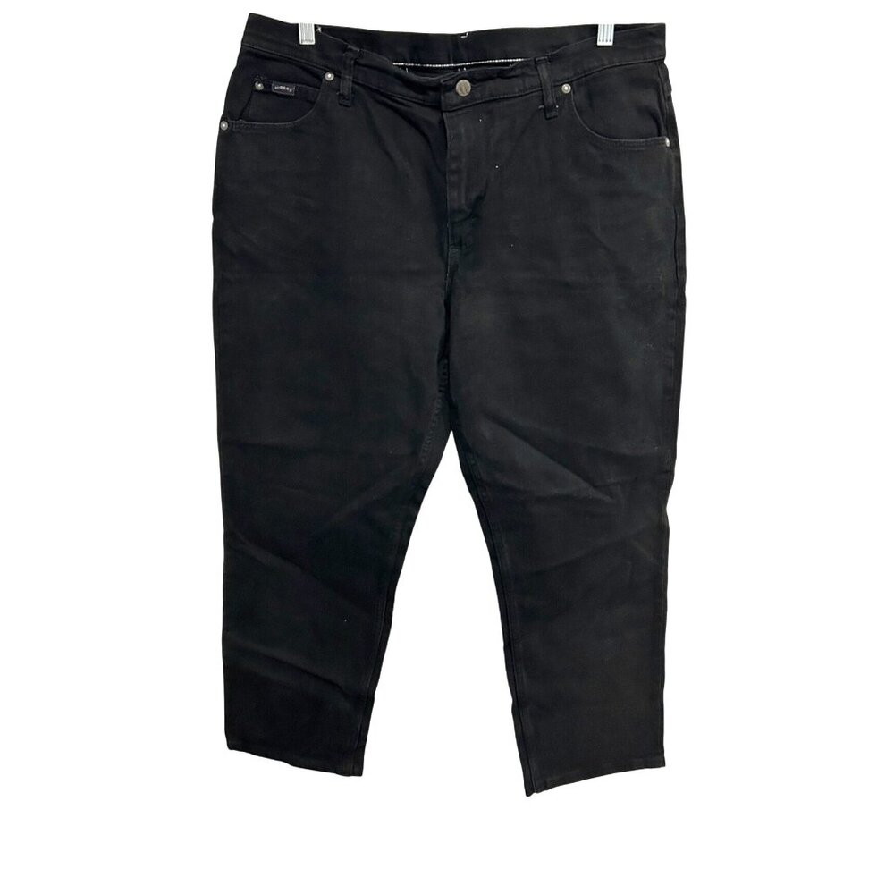 Riders By Lee Womens Black Denim Straight Leg Capri Pants Size 18 Petite